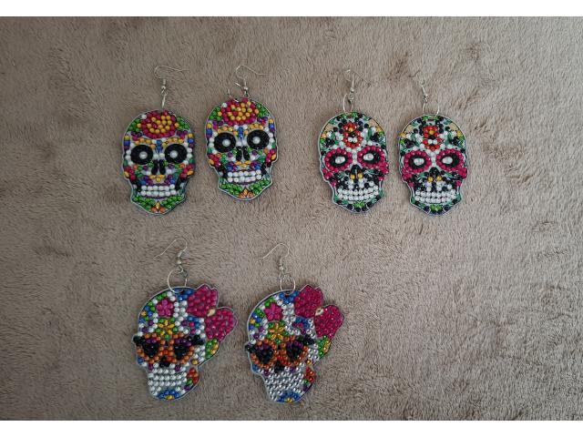 Diamond Painting boucles d'oreilles "Tête de mort"