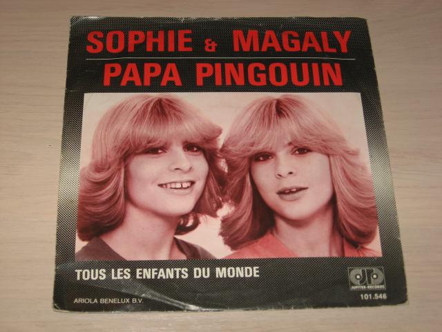 disque vinyl 45 tours sophie & magaly papa pingouin