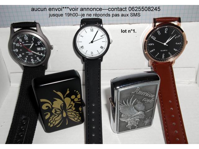 divers lots montres briquets revente ou autres.