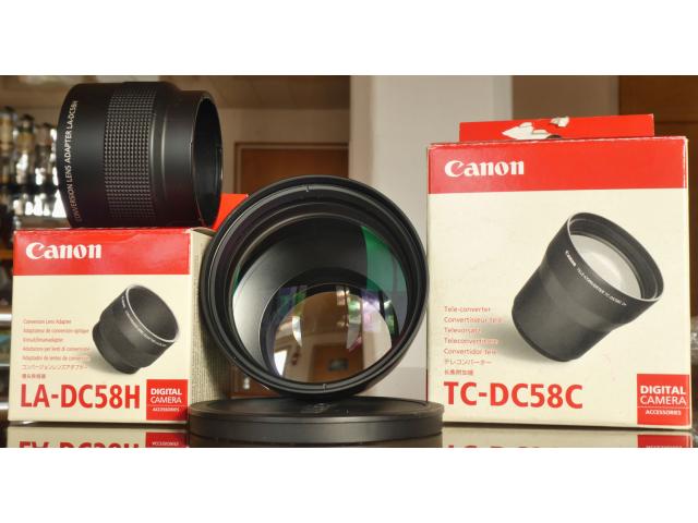 Doubleur de focale CANON TC-DC58C & bague d'adaptation LA-DC58H
