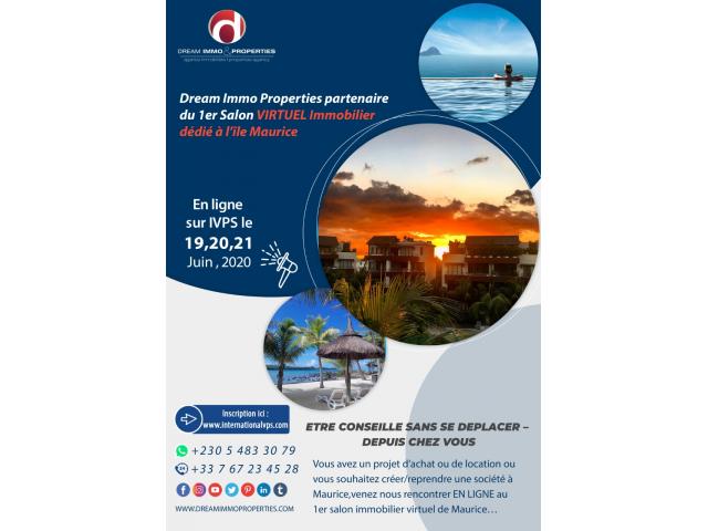 Photo Dream Immo Properties partenaire du 1er Salon VIRTUEL Immobilier dédié à l’île Maurice image 1/2