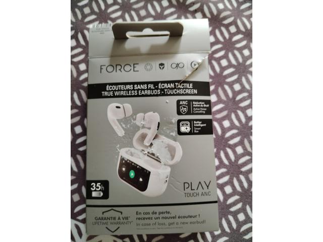 ECOUTEURS SANS FIL ECRAN TACTILE PLAY TOUCH ANC FORCE