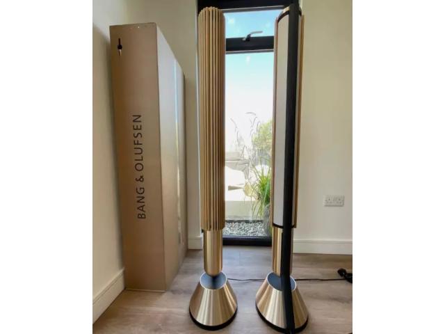 Enceintes Bang & Olufsen BeoLab 28 ton or et chêne