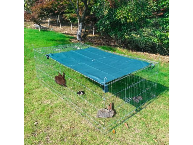 Enclos 216x116 cm + protection solaire enclos lapin enclos poule parc lapin parc poule enclos galvan