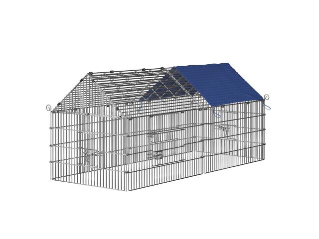 Enclos extérieur toit bleu enclos rongeur enclos lapin enclos poule enclos volaille enclos coq parc