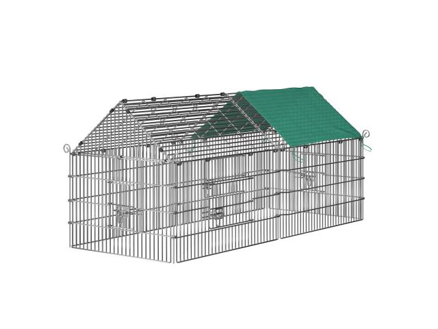 Enclos extérieur toit vert  enclos rongeur enclos lapin enclos poule enclos volaille enclos coq parc