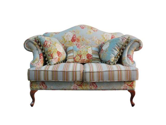 Photo European pastoral fabric sofa solid wooden sofa reclining sofa image 1/1