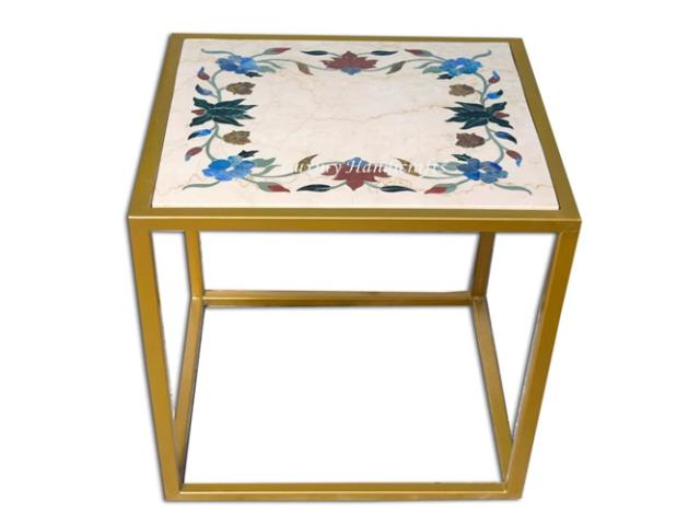 Exclusive Marble Gems Side Accent Table in Marseille