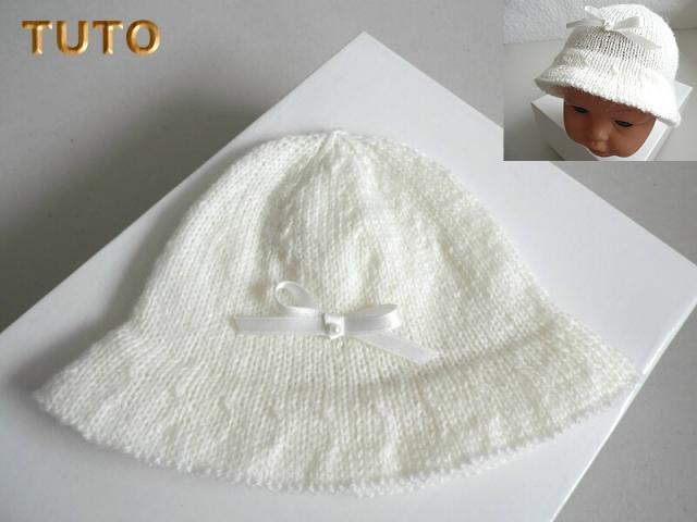 Photo Explications, tutoriel chapeau bébé laine tricot bb fait main image 1/1