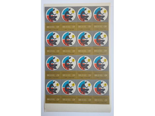 Expo 58 ~ 3 x 16 timbres publicitaires ~ (3 feuillets)