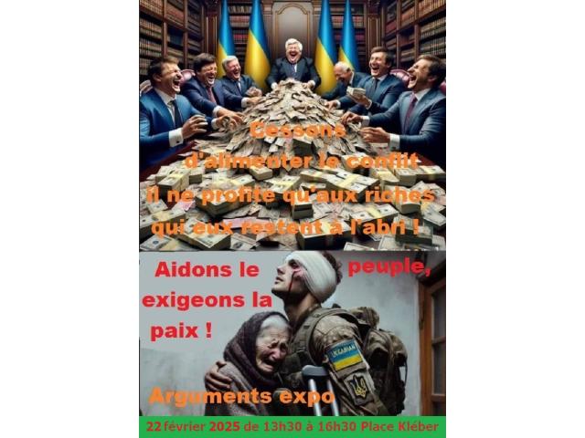 Expo arguments pour la paix.