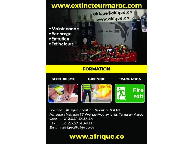Extincteurs Maroc certifié NM /sécurité incendie