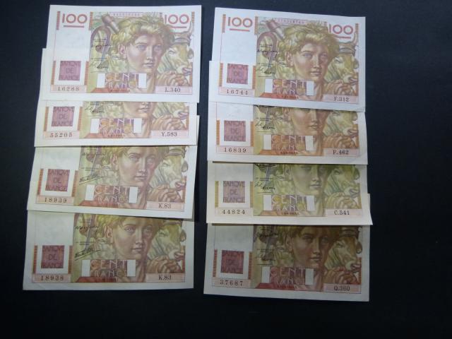 F 28 100 f paysan lot de 16 billets NEUFS