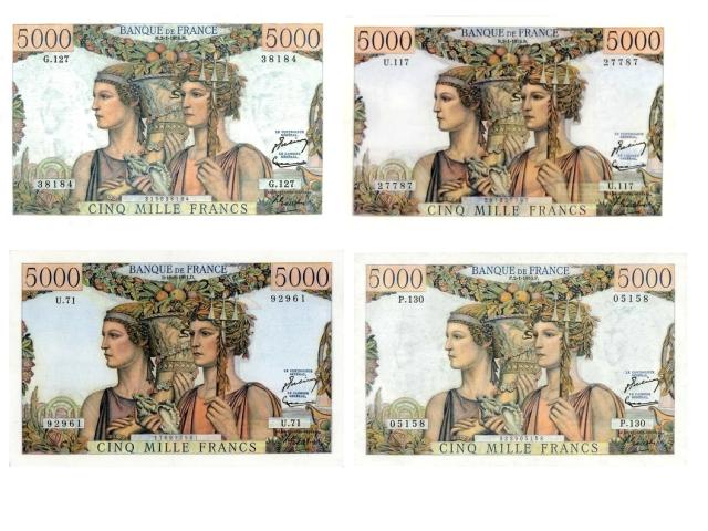 Photo F 48  LOT  DE 6 BILLETS  5000 F  TERRE MER SPL image 1/4