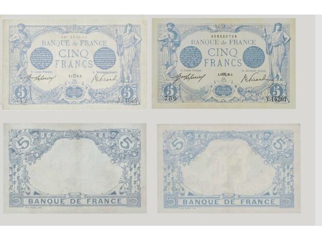 Photo F2 5 f bleu lot de 2 billets image 1/1