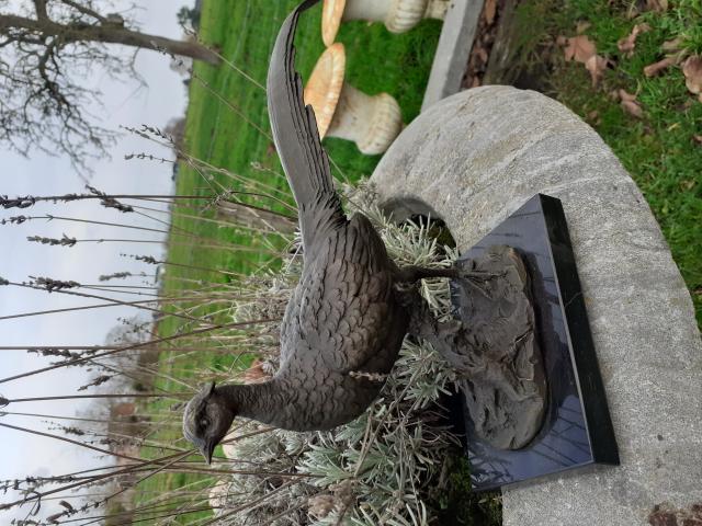 FAISAN EN BRONZE SUR SOCLE MARBRE