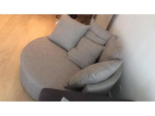 Photo Fauteuil love gris. tissus tweed image 1/3