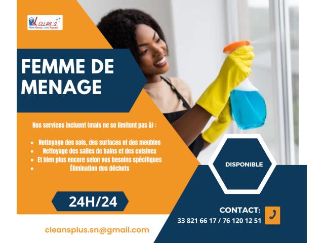 FEMME DE MÉNAGE PROFESSIONNELLE DISPONIBLE