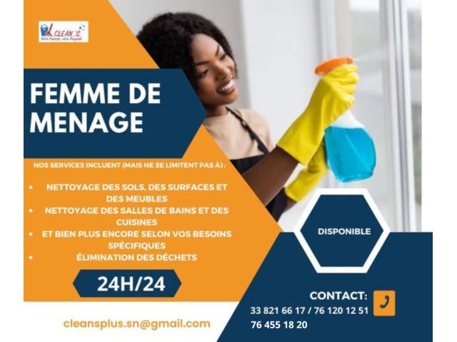 FEMME DE MÉNAGE PROFESSIONNELLE DISPONIBLE