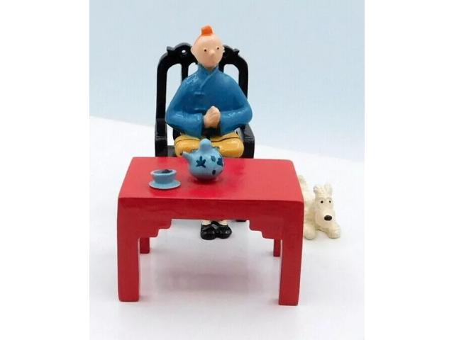 Figurines Pixi 4527 Tintin buvant du thé : Lotus bleu 1992 Figurine en métal rare