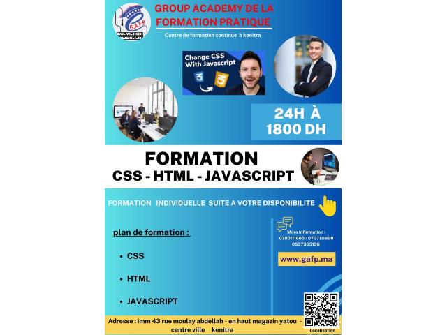 FORMATION   CSS - HTML- JAVASCIPT    à  Kenitra
