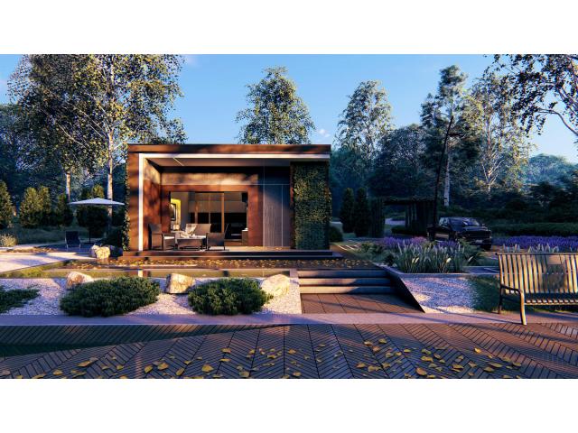 Frame Panel Modular House with 22.7 m² Terrace