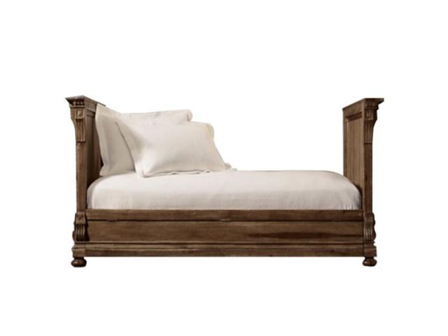 French style natural wood bed wood day bed divan bed daybeds