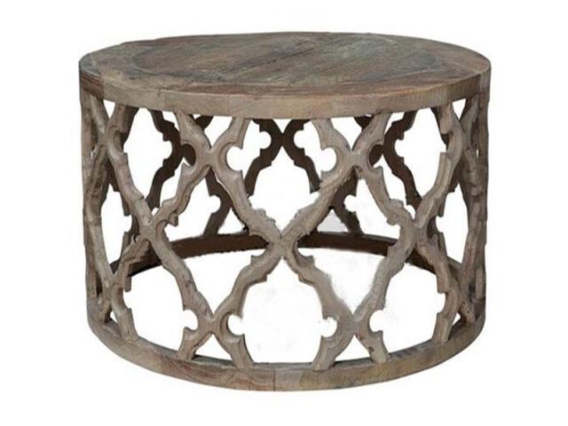 Photo French style wood round coffee table oak wooden coffee table image 1/1