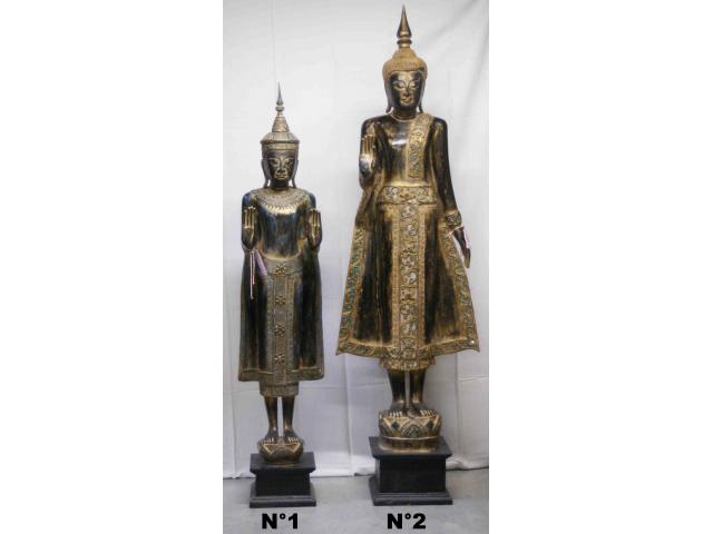 Grande statue de Bouddha debout style Thaï - H: 161 à 192 cm