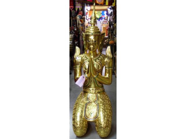 grande statue de Bouddha Thaïlandais en prière - H: 118 cm