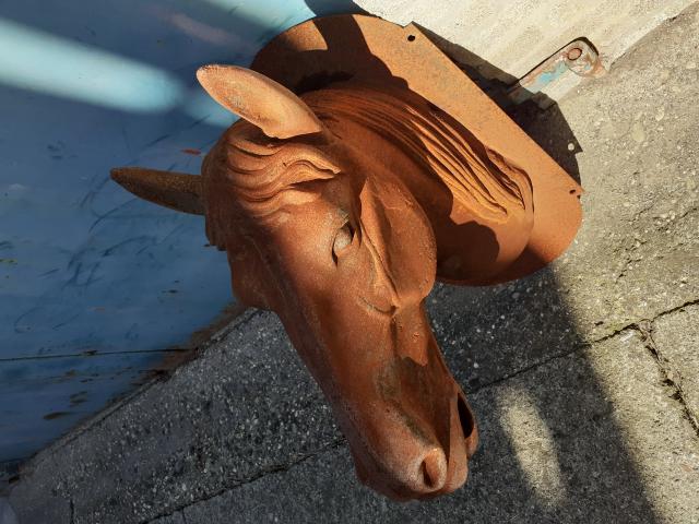 GRANDE TETE DE CHEVAL EN FONTE A SUSPENDRE