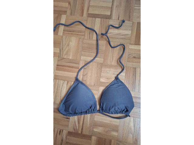 Haut de maillot de bain anthracite à nouer
