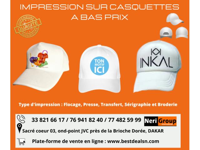 IMPRESSION SUR CASQUETTES À BAS PRIX