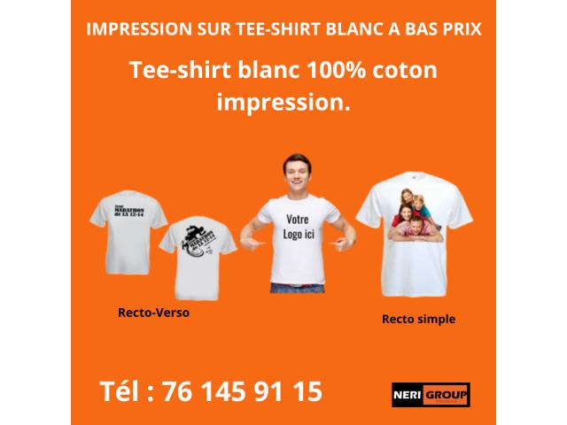 IMPRESSION SUR TEE-SHIRTS BLANCS A BON TRES PRIX