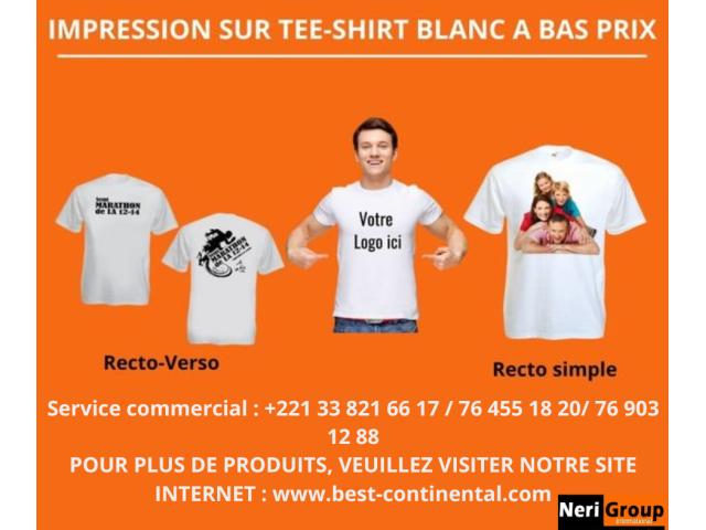 IMPRESSION SUR TEE-SHIRTS BLANCS A BON TRES PRIX