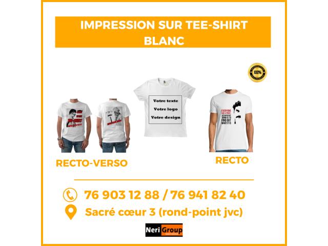 IMPRESSION SUR TEE-SHIRTS BLANCS A TRES BON PRIX