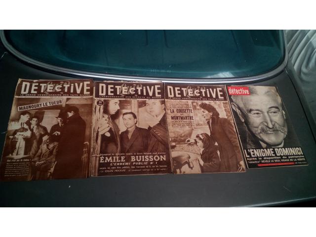 Photo Journaux ancien détective 1948-54 et 64 à 69 image 1/6