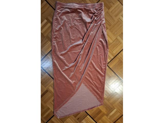 Jupe longue asymétrique velours Cider rose