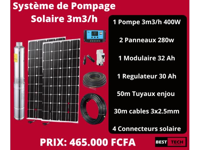 KIT DE POMPAGE SOLAIRE AU SENEGAL 3M3/H 400W