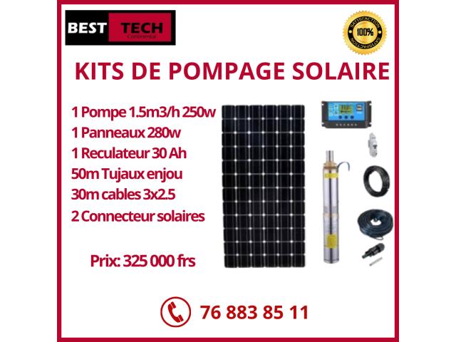 KITS DE POMPAGES SOLAIRE  1,5M3  ET 3,5M3 A VENDRE AU SENEGAL