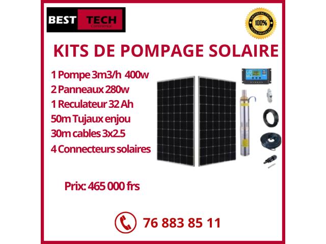 KITS DE POMPAGES SOLAIRE  1,5M3  ET 3,5M3 A VENDRE AU SENEGAL