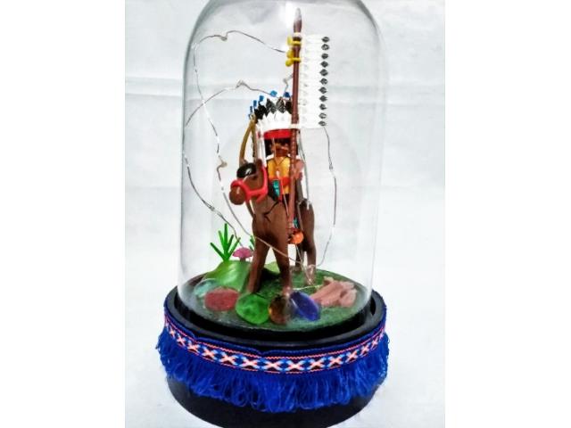 Photo Lampe Playmobil, veilleuse indien sous cloche en verre à led image 1/5