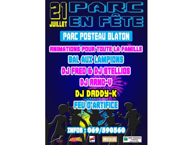 Le 21 juillet venez faire la fête au Parc Posteau à Blaton !!!