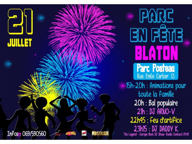 Le 21 juillet venez faire la fête au Parc Posteau à Blaton !!!