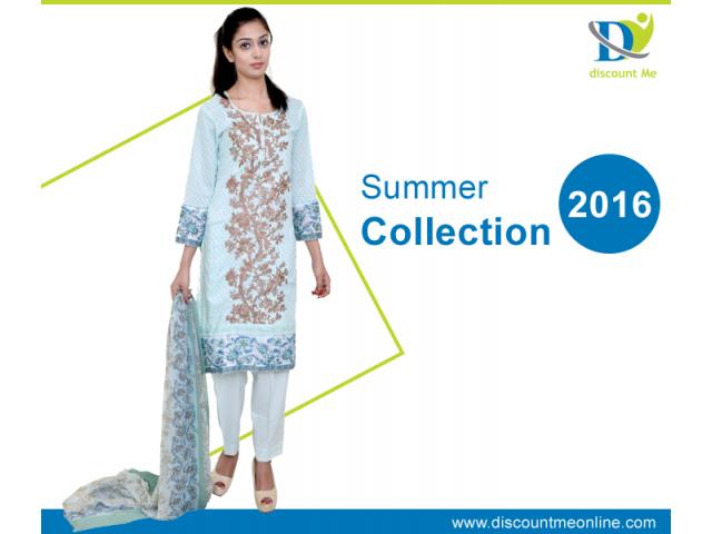 Photo Light Blue Color With Embroidery Three Piece Lawn Suit image 1/4
