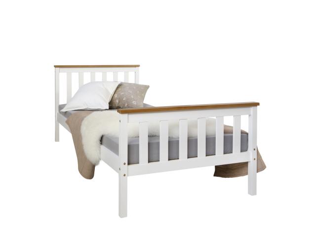 Lit enfant 90x200 cm en pin massif blanc lit enfant lit moderne lit tendance en bois massif