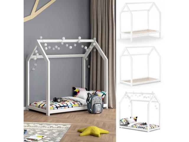 Lit montessori pour enfant 70x140 cm blanc lit cabane lit enfant lit tendance lit moderne