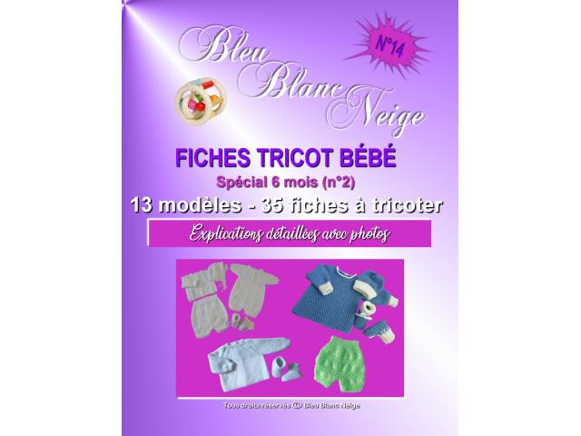 Livre n° 14 spécial 6 mois (n°2) 35 fiches layette patron à tricoter