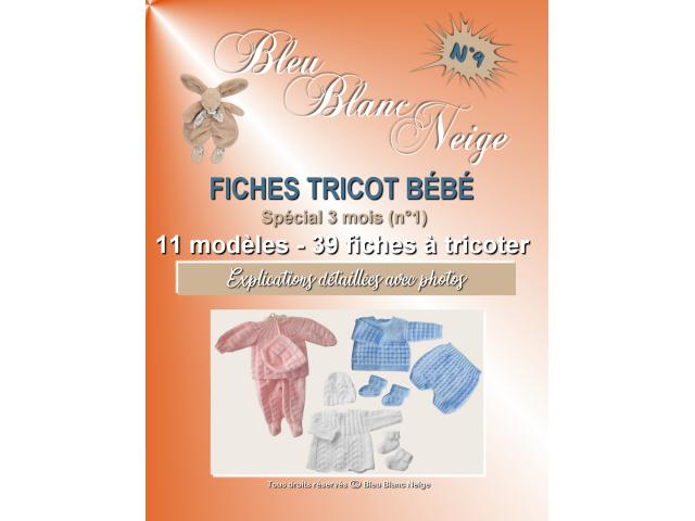 Livre n° 9 tricot bébé spécial 3 mois (n°1) 39 patrons à tricoter
