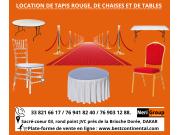 Annonce LOCATION DE CHAISES VIP & NAPOLEON, DE TABLES, TAPIS ROUGE